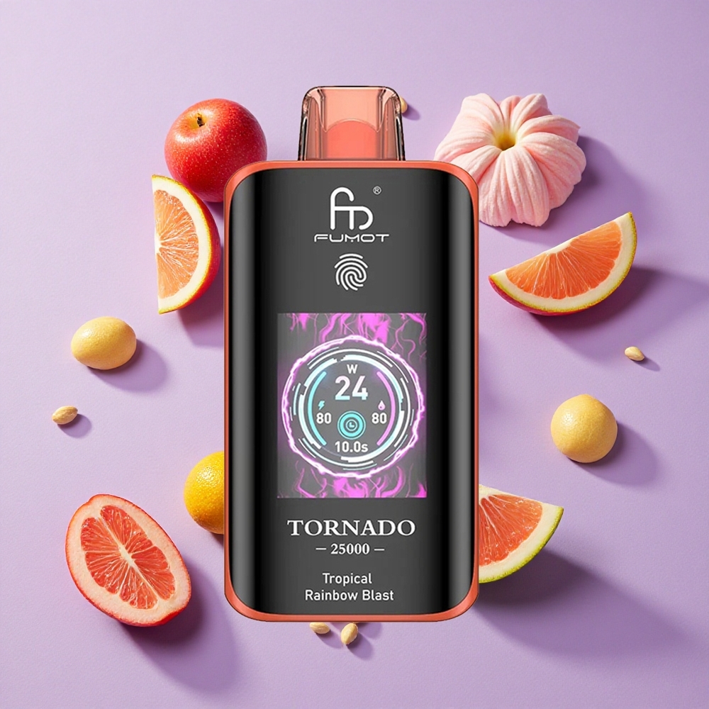 Tropical Arc-en-ciel Fumot Tornado 25000 Puffs HD Ecran 700mAh vente en gros Suisse