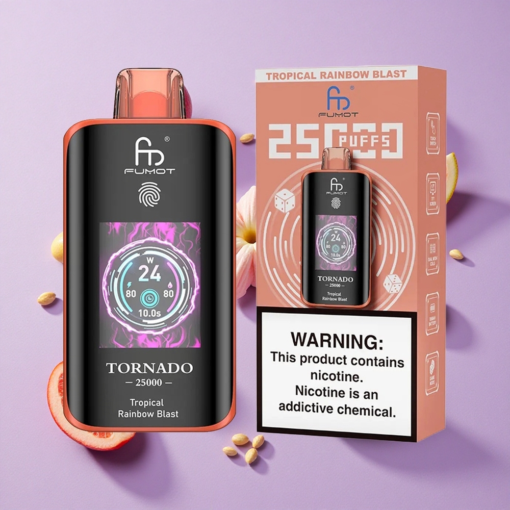 Tropical Arc-en-ciel Fumot Tornado 25000 Puffs HD Ecran 700mAh vente en gros Suisse