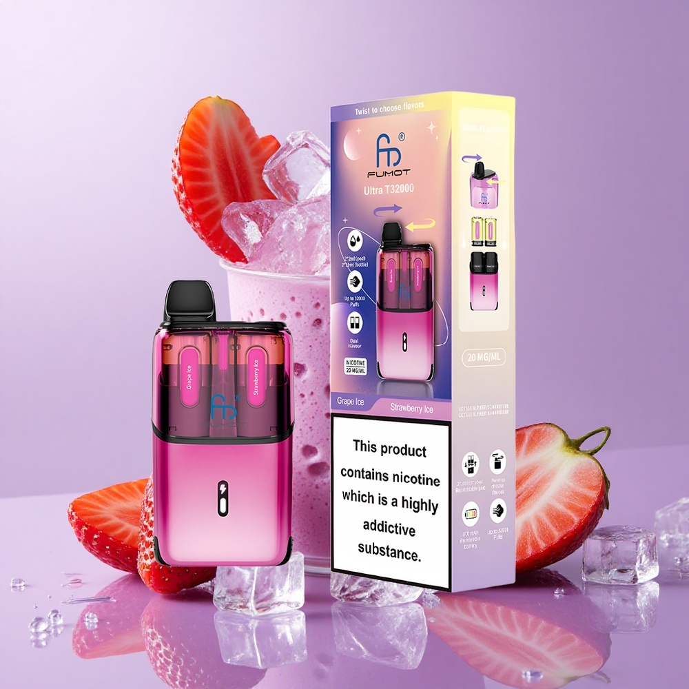 Glace Raisin - Glace Fraise Fumot Ultra T32000 32000 Puffs Charge Rapide Type-C vente en gros Suisse
