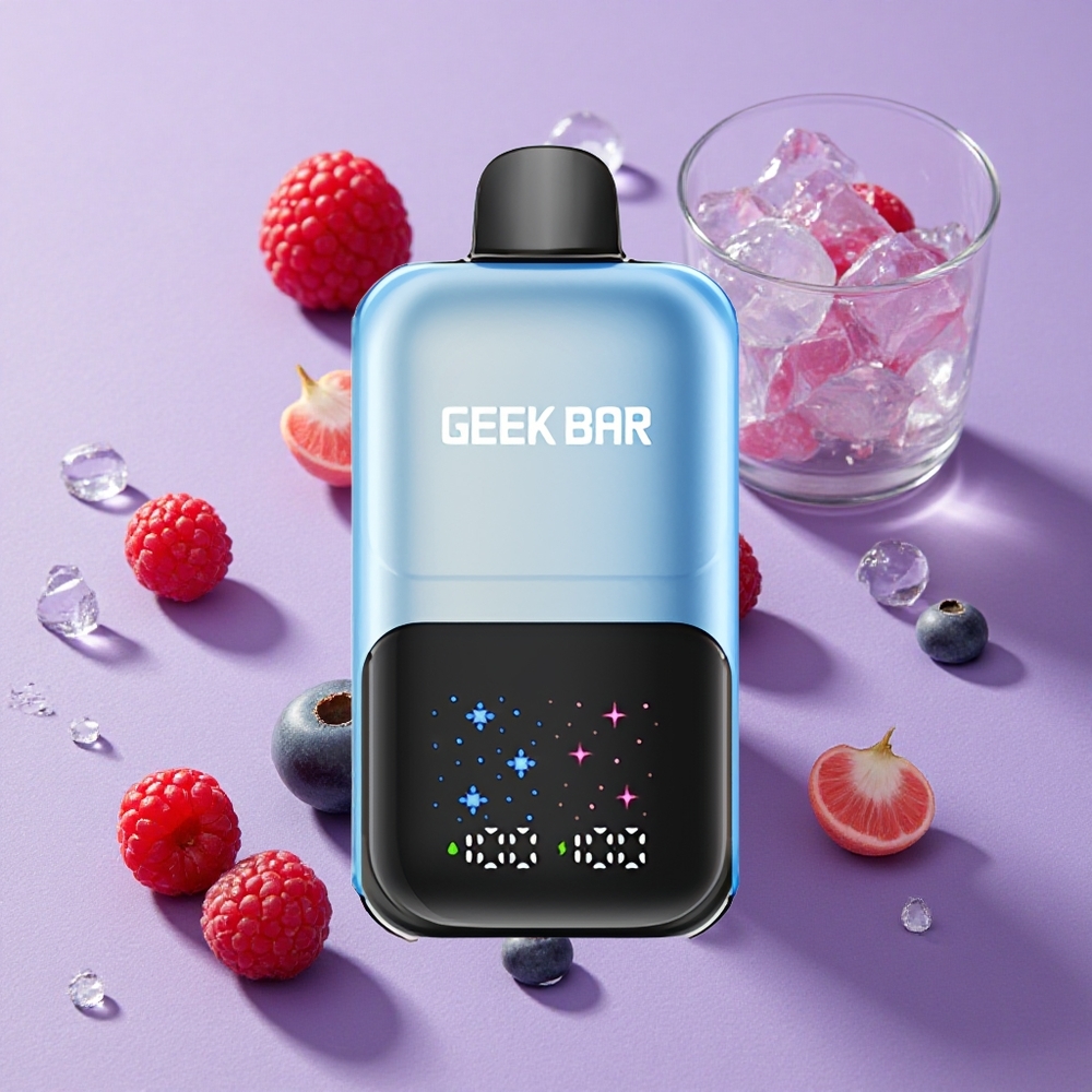 Myrtille Framboise Glace GEEK BAR 2GO 50000 Puffs 20mL 5% Nicotine vente en gros Suisse
