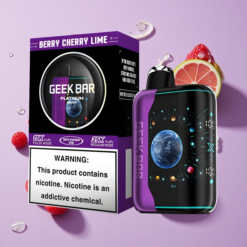 Baie Cerise Citron Vert GEEK BAR Platinum Edition 25000 Puffs Écran Dynamique 3D vente en gros Suisse
