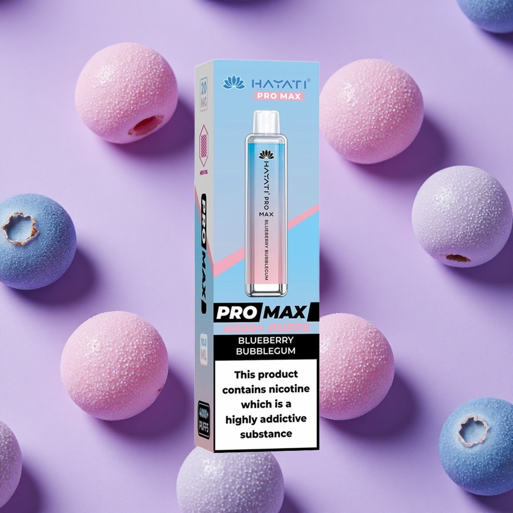 Bubblegum Myrtille Hayati Pro Max 4000 Puffs Rechargeable LED vente en gros Suisse
