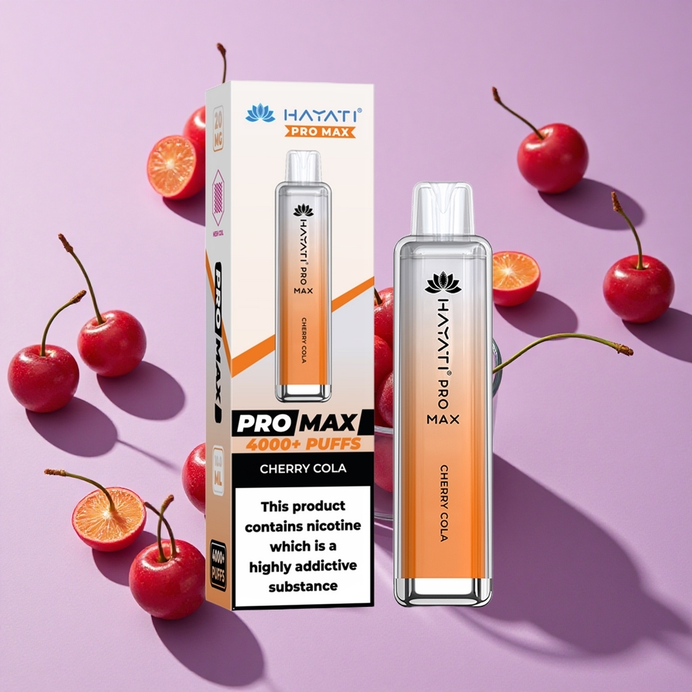 Cerise Cola Hayati Pro Max 4000 Puffs Rechargeable LED vente en gros Suisse