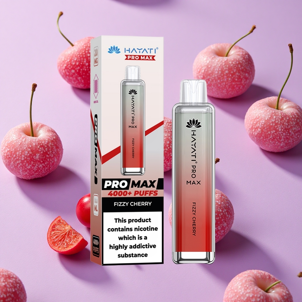 Cerise Pétillante Hayati Pro Max 4000 Puffs Rechargeable LED vente en gros Suisse