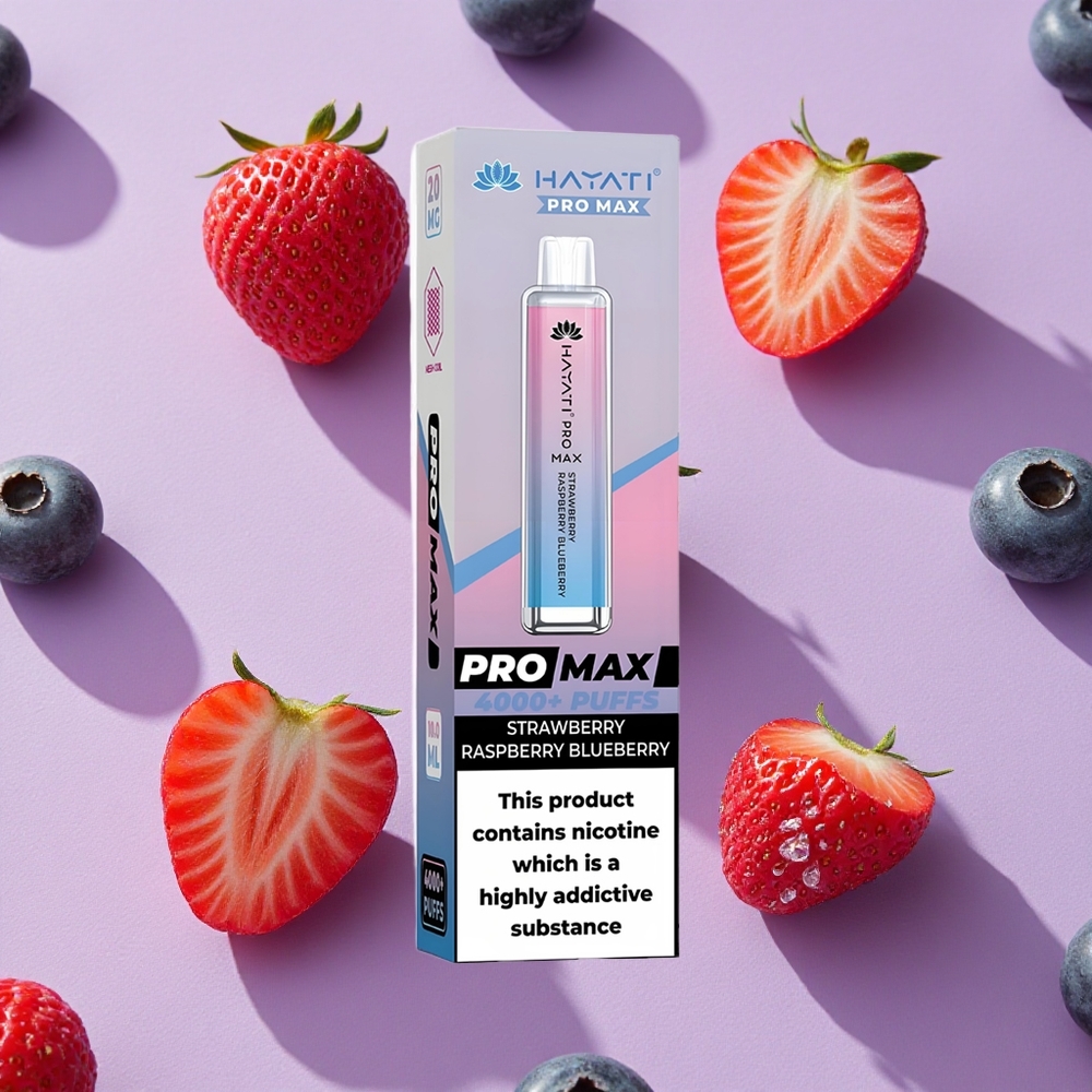 Fraise Framboise Myrtille Hayati Pro Max 4000 Puffs Rechargeable LED vente en gros Suisse