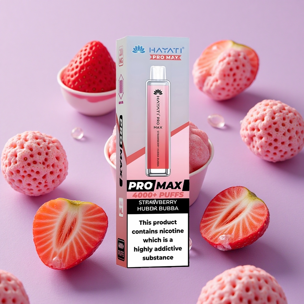 Fraise Hubba Bubba Hayati Pro Max 4000 Puffs Rechargeable LED vente en gros Suisse