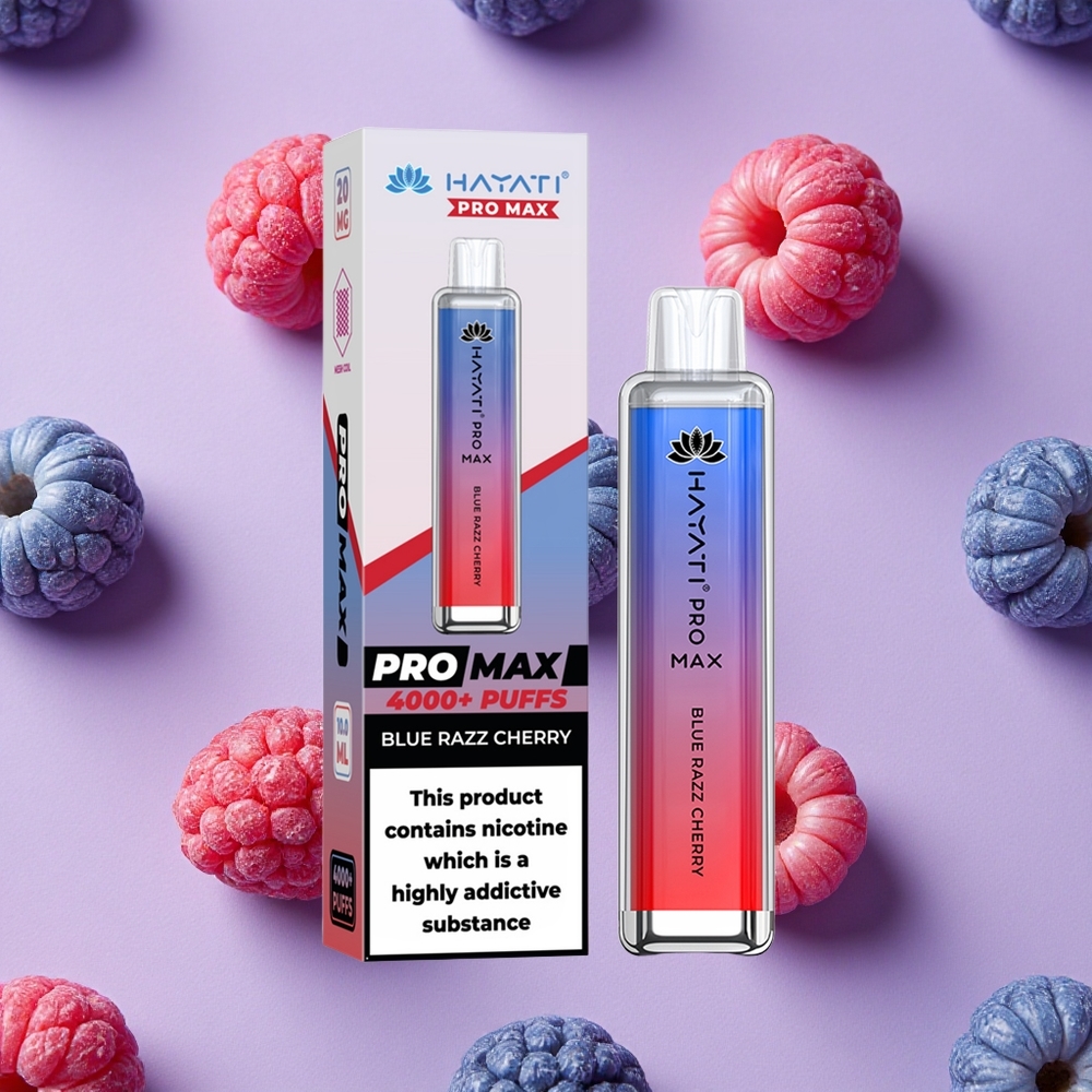 Framboise Bleue Cerise Hayati Pro Max 4000 Puffs Rechargeable LED vente en gros Suisse