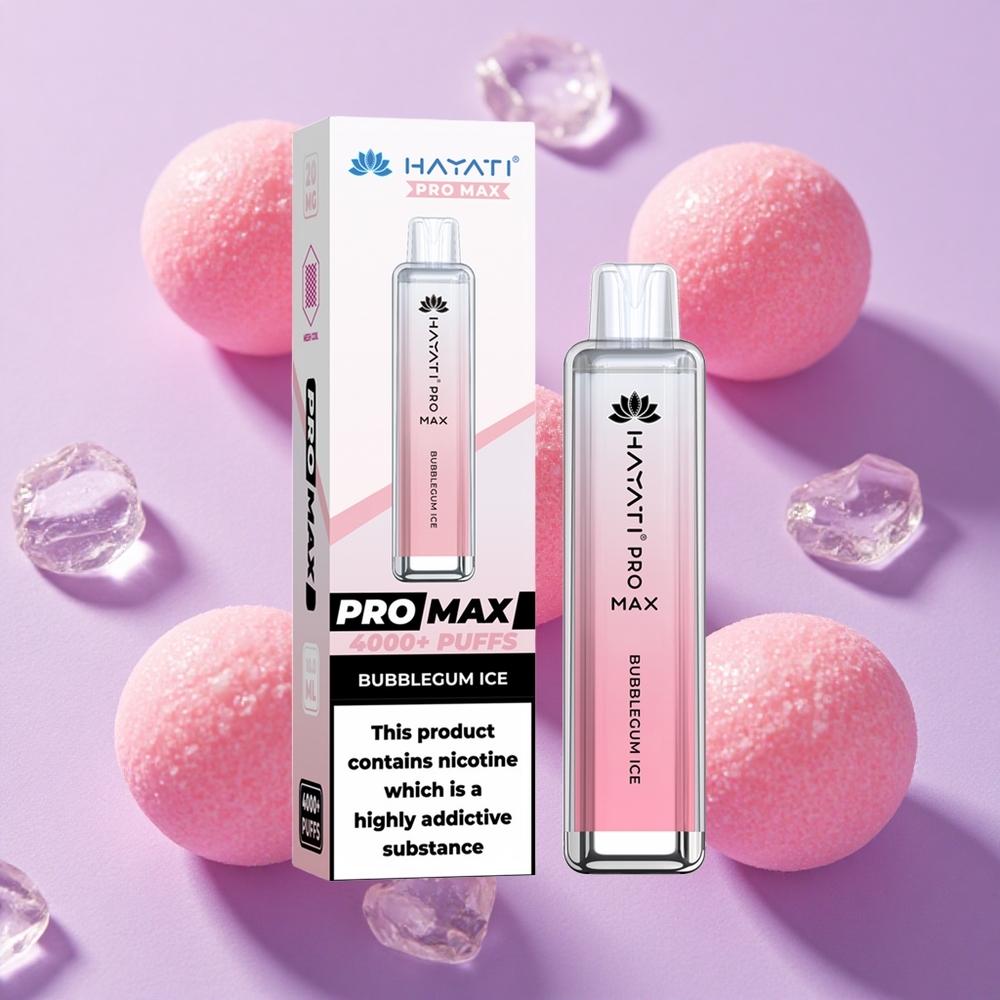 Glace à la Gomme Bubblegum Ice Hayati Pro Max 4000 Puffs Rechargeable LED vente en gros Suisse