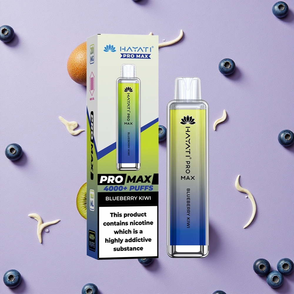 Myrtille Kiwi Hayati Pro Max 4000 Puffs Rechargeable LED vente en gros Suisse