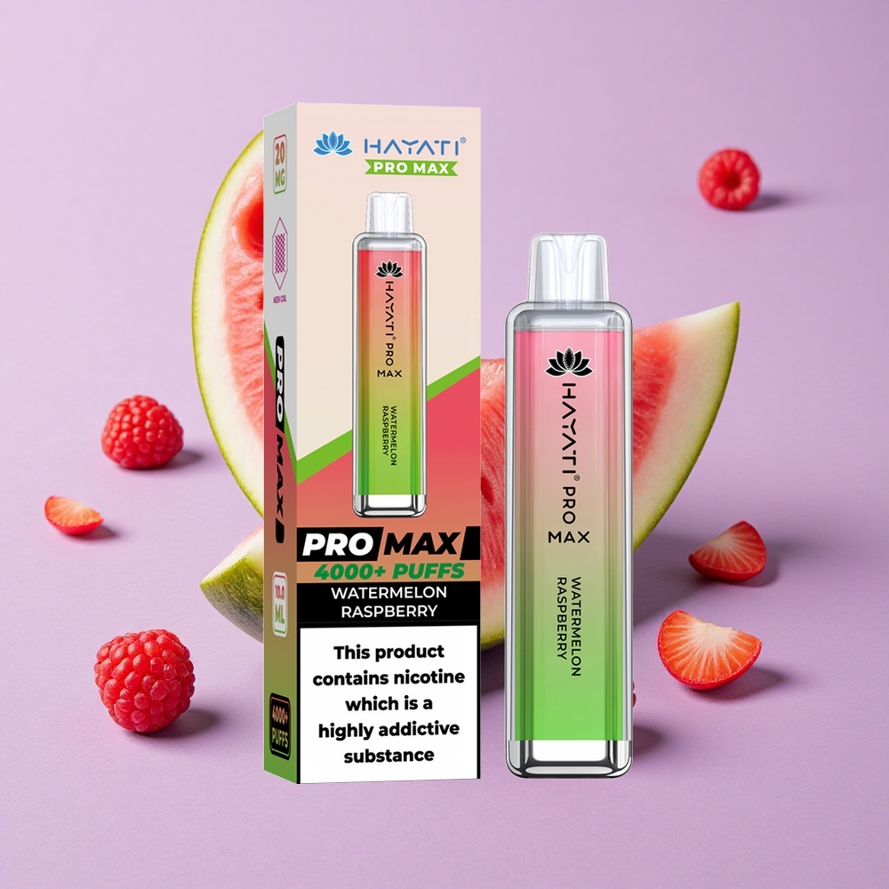 Pastèque Framboise Hayati Pro Max 4000 Puffs Rechargeable LED vente en gros Suisse