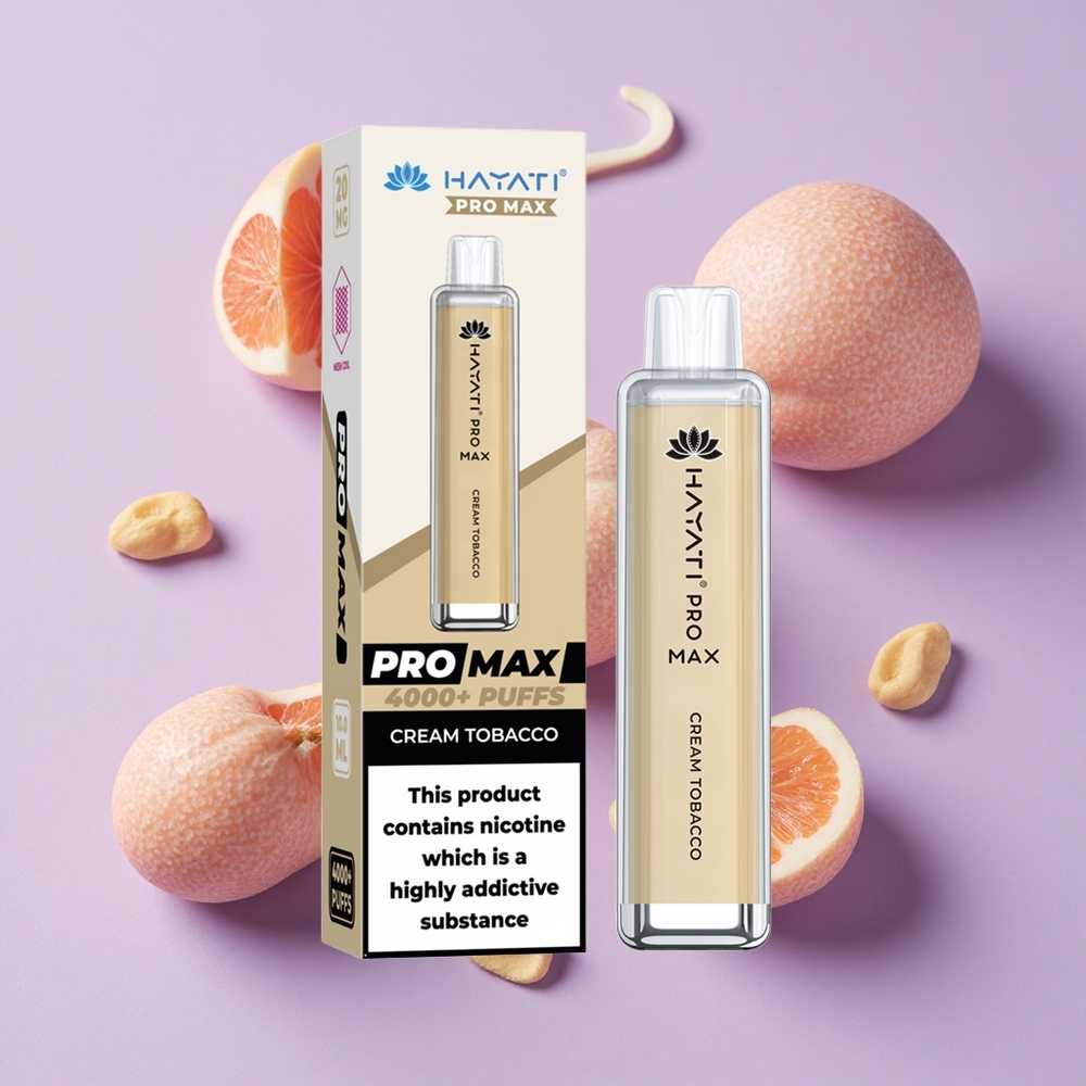 Tabac Crème Hayati Pro Max 4000 Puffs Rechargeable LED vente en gros Suisse