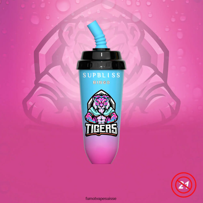 Fumot Supbliss Bingo Appareil à dosettes jetables 8000 - 16 ml (1 pièce) 24LD396 limonade cerise-pêche - Fumot Puff