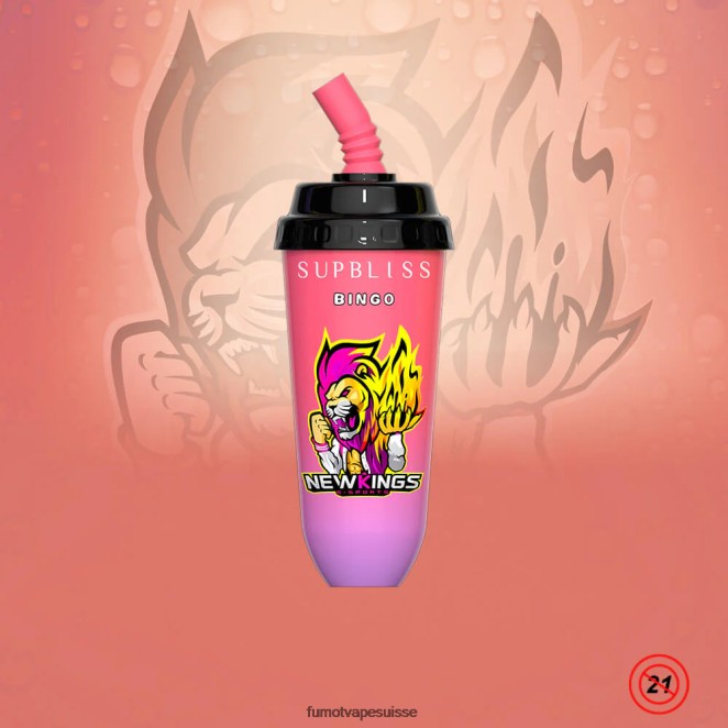 Fumot Supbliss Bingo Appareil à dosettes jetables 8000 - 16 ml (1 pièce) 24LD396 limonade cerise-pêche - Fumot Puff