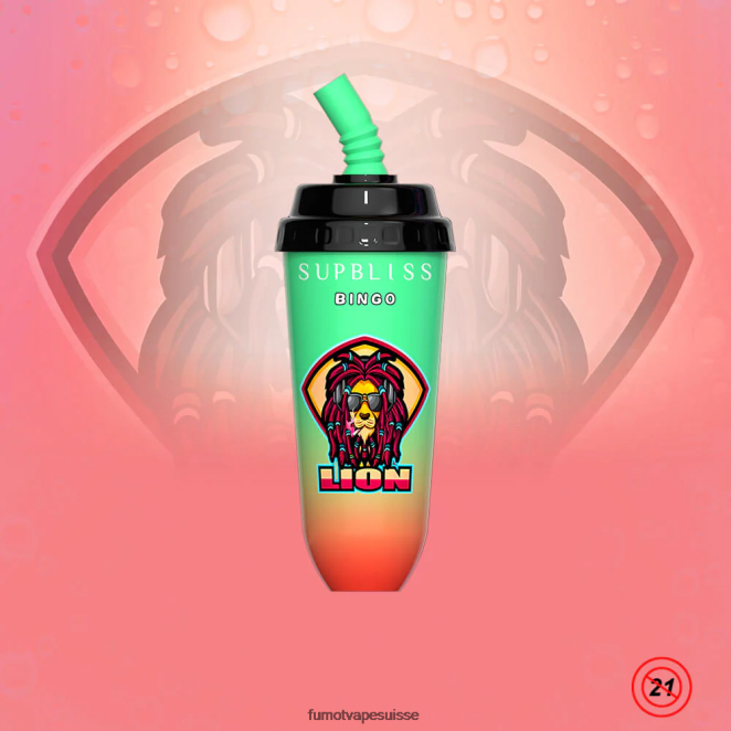 Fumot Supbliss Bingo Appareil à dosettes jetables 8000 - 16 ml (1 pièce) 24LD396 limonade cerise-pêche - Fumot Puff
