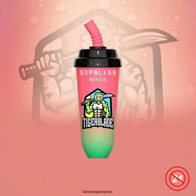 Fumot Supbliss Bingo Appareil à dosettes jetables 8000 - 16 ml (1 pièce) 24LD396 limonade cerise-pêche - Fumot Puff