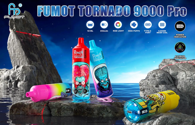 Fumot Tornado 1 pièce 9000 pro 18 ml de vape jetable 24LD238 glace à la pêche d\'été - Fumot Vape Sale