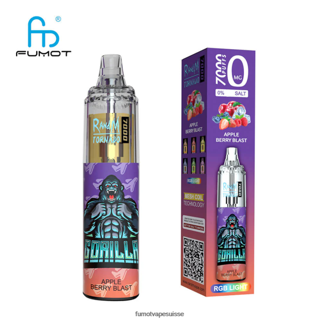 Fumot Tornado Stylo vape jetable 7000 0% - 14 ml (1 pièce) 24LD550 vimto écraser - Fumot Vape Price
