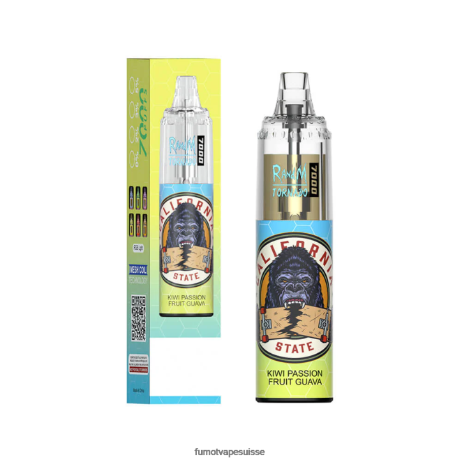 Fumot Tornado Stylo vape jetable 7000 - 14 ml (1 pièce) 24LD86 bonbons pêche-myrtille - Fumot Puff