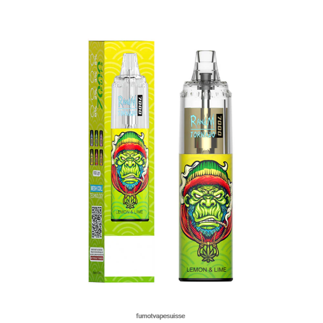 Fumot Tornado Stylo vape jetable 7000 - 14 ml (1 pièce) 24LD86 bonbons pêche-myrtille - Fumot Puff