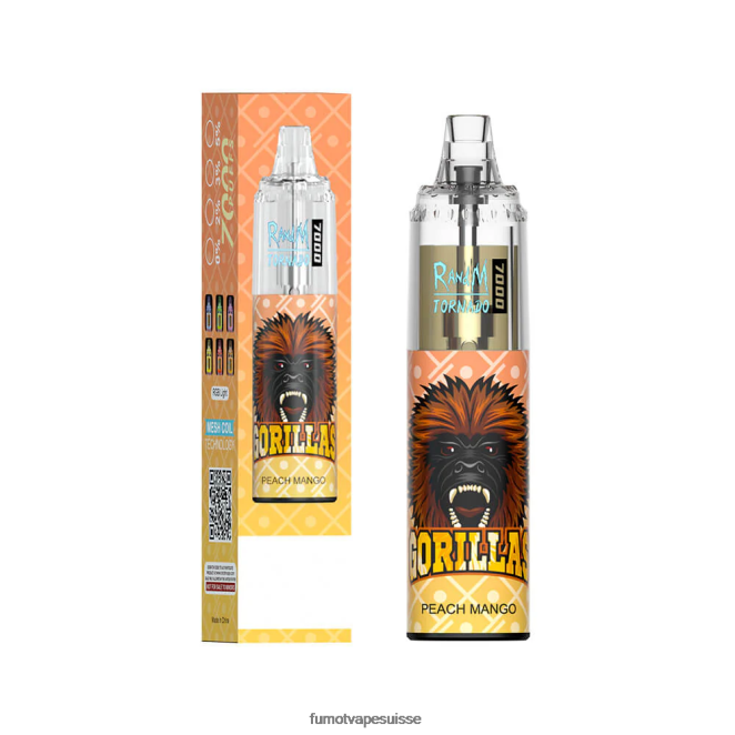 Fumot Tornado Stylo vape jetable 7000 - 14 ml (1 pièce) 24LD86 bonbons pêche-myrtille - Fumot Puff