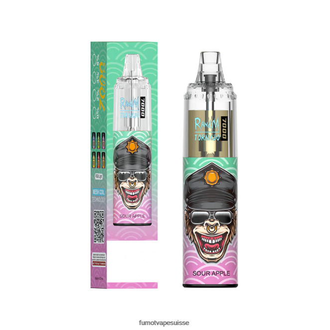 Fumot Tornado Stylo vape jetable 7000 - 14 ml (1 pièce) 24LD86 bonbons pêche-myrtille - Fumot Puff