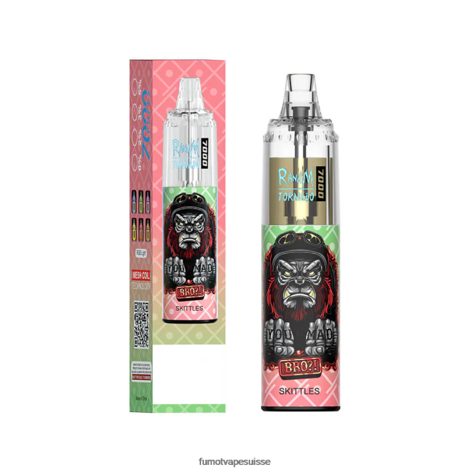 Fumot Tornado Stylo vape jetable 7000 - 14 ml (1 pièce) 24LD86 bonbons pêche-myrtille - Fumot Puff