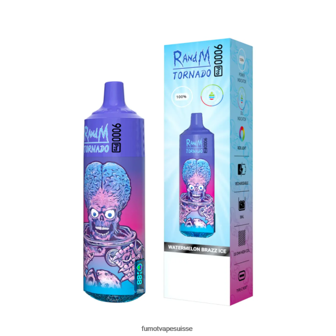 Fumot Tornado Vape jetable 9000 pro - 18 ml (1 pièce) 24LD199 raisin d\'aloès - Fumot Factory